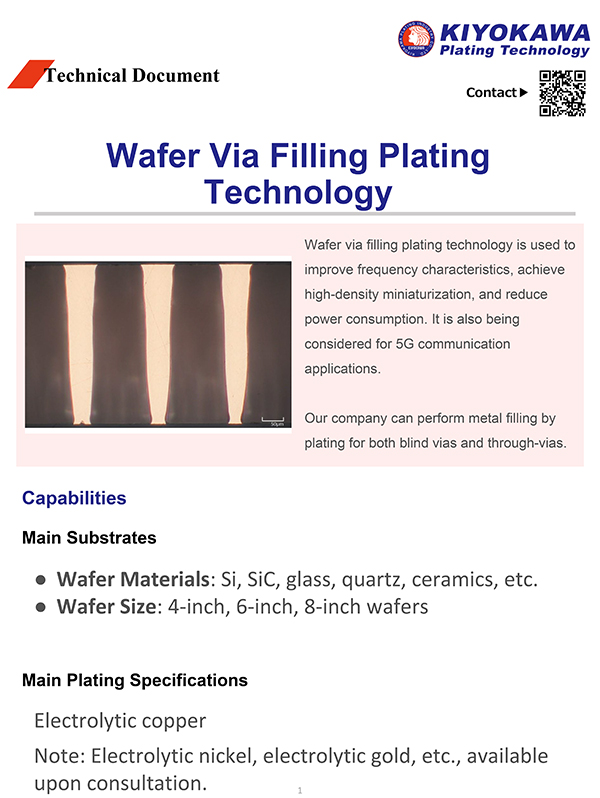 ElWafer-Embedded Via Plating Technology (TSV/TGV)